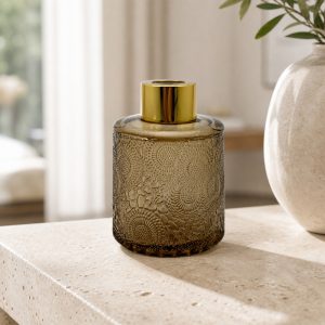 Duftdiffusor mit Muster Braun Transparent 100 ml – Gold – Produktfoto