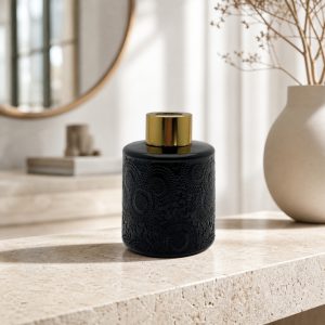 Duftdiffusor mit Muster Schwarz Glanz 100 ml – Gold – Produktfoto