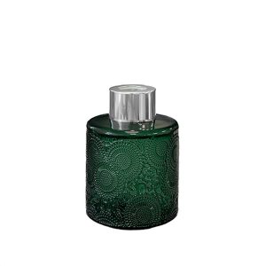 Runder Duftdiffusor mit Muster Grün Glanz 100 ml – Silber – lackierte Diffusorflasche, Produktansicht