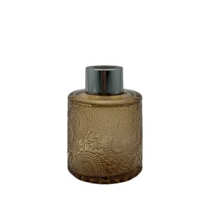 Duftdiffusor mit Muster Braun Transparent 100 ml – Silber – lackierte Diffusorflasche, Produktansicht