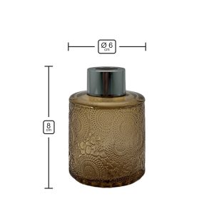 Duftdiffusor mit Muster Braun Transparent 100 ml – Silber – Produktmaße
