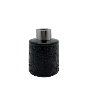 Duftdiffusor mit Muster Schwarz Glanz 100 ml – Silber – lackierte Diffusorflasche, Produktansicht