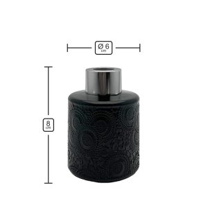 Duftdiffusor mit Muster Schwarz Glanz 100 ml – Silber – Produktmaße