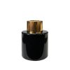 Runder Duftdiffusor Schwarz Glanz 50 ml – Gold – lackierte Diffusorflasche, Produktansicht