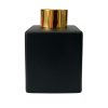 Quadratischer Duftdiffusor Schwarz Matt 100 ml – Gold – lackierte Diffusorflasche, Produktansicht