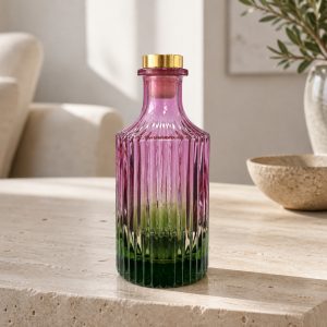 Geriffelter Duftdiffusor – Rosa-Grün ombre 200 ml – Gold – Produktfoto