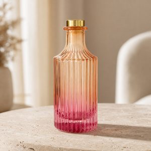 Geriffelter Duftdiffusor – Orange-Rosa ombre 200 ml – Gold – Produktfoto