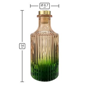 Geriffelter Duftdiffusor – Orange-Grün ombre 200 ml – Gold – Produktmaße