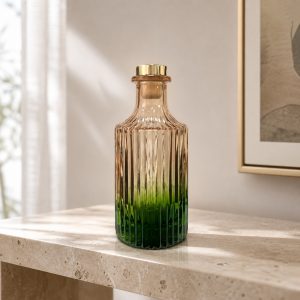 Geriffelter Duftdiffusor – Orange-Grün ombre 200 ml – Gold – Produktfoto