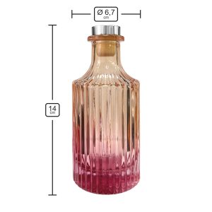 Geriffelter Duftdiffusor – Orange-Rosa ombre 200 ml – Silber – Produktmaße