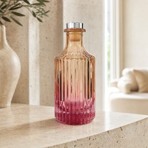 Geriffelter Duftdiffusor – Orange-Rosa ombre 200 ml – Silber – Produktfoto