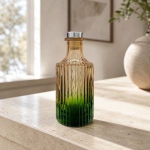 Geriffelter Duftdiffusor – Orange-Grün ombre 200 ml – Silber – Produktfoto