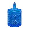 Kerzenglas K10 001 in Blau Diamant mit Deckel