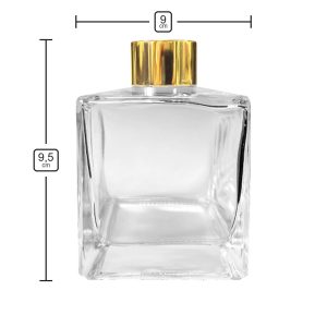 Quadratischer Duftdiffusor 200 ml – Gold – Produktmaße