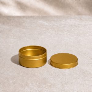 Metalldose 71 × 42 in Gold für Kerzen – Produktfoto