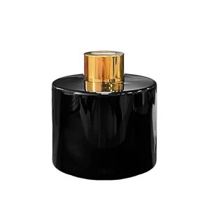 Runder Duftdiffusor Schwarz Glanz 150 ml – Gold