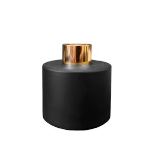 Runder Duftdiffusor Schwarz Matt 100 ml – Gold – Produktansicht