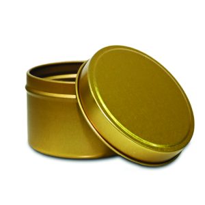 Metalldose 71 × 42 in Gold für Kerzen
