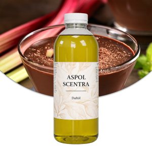 Dunkle Schokolade-Rhabarber-Creme Duftöl – Duftprofil und Produktansicht