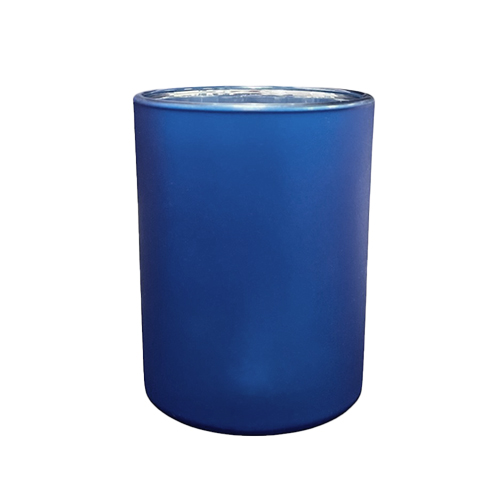 Kerzenglas K10 036 in Blau Matt mit Spiegeleffekt – Produktbild 1