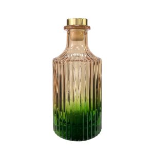 Geriffelter Duftdiffusor – Orange-Grün ombre 200 ml – Gold – Produktansicht