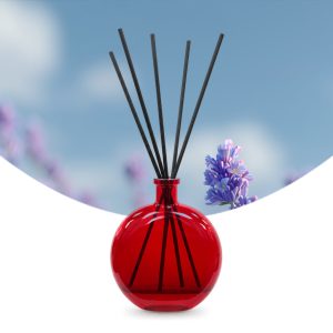 Gebrauchsfertige UFIREADY Diffusor-Mischung Lavender – Produktbild mit Duftmotiv