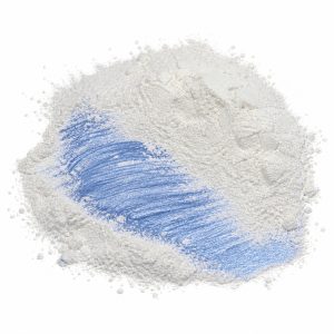 Perlglanzpigment Exterior Blue Satin – loses Perlglanzpigment-Pulver auf weißem Hintergrund