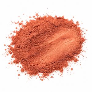 Perlglanzpigment Exterior Red Bronze Satin – loses Perlglanzpigment-Pulver auf weißem Hintergrund