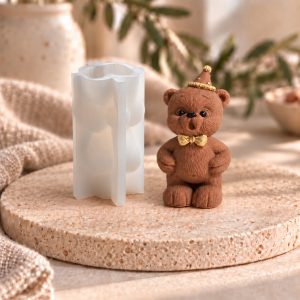 Silikonform für Seifen – Teddybär mit Mütze