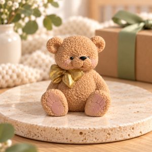 Silikonform für Seifen – Teddybär mit Schleife