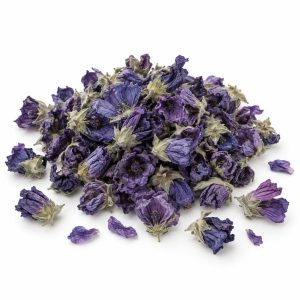 Getrocknete blaue Malvenblüten
